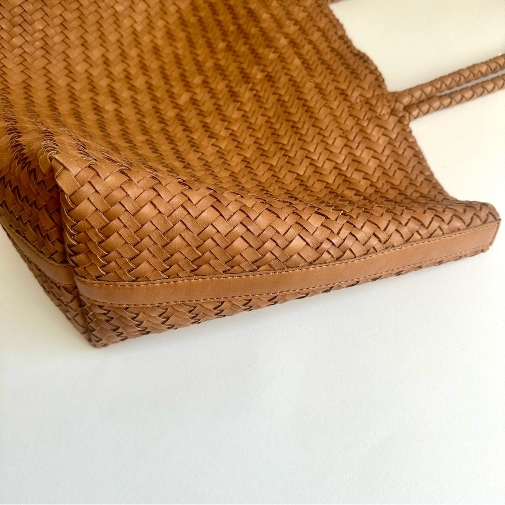 Madewell The Signature Woven Leather Tote Burnt Sienna EUC - Picture 6 of 13